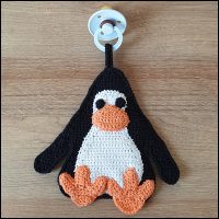 Product afbeelding speendoekje pinguin Barry en Pinguïn speendoekje patroon