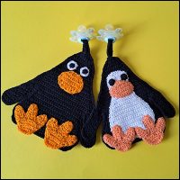 Product afbeelding speendoekjes pinguin barry Barry en Pinguïn speendoekje patroon