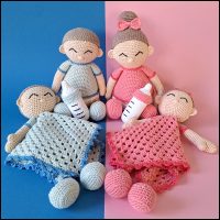 Baby amigurumi & knuffeldoekje patroon combi