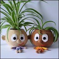 Product afbeelding plantenpopjes 2 Plantenpopje/brilhouder patroon