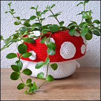 Paddenstoel plantenpotje/haakmaatje patroon