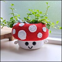 Paddenstoel plantenpotje/haakmaatje patroon