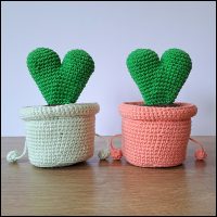 Product afbeelding Plantenpotjes hart samen achterkant Hart plantenpotje patroon