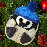 baby pinguin kerst voorkant Pinguïn cadeaukaartzakje 2 in 1