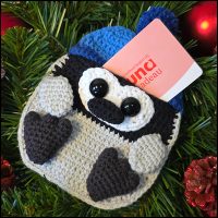 baby pinguin kerst voorkant kaart Pinguïn cadeaukaartzakje 2 in 1
