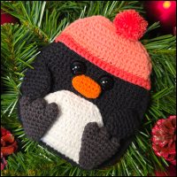 pinguin kerst voorkant Pinguïn cadeaukaartzakje 2 in 1